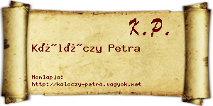 Kálóczy Petra névjegykártya