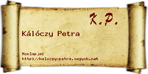 Kálóczy Petra névjegykártya