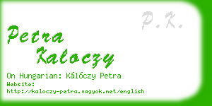 petra kaloczy business card