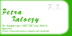 petra kaloczy business card